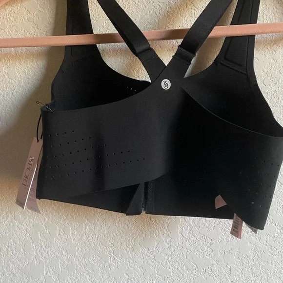 Victoria's Secret VSX Black Knockout Front Zip Close Athleisure Sports Bra 34C - Picture 7 of 10